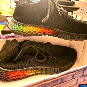Air Underground Ariel Sneakers, Black Sneakers with a Rainbow sole
